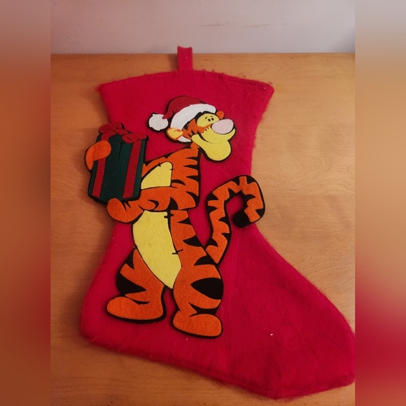 Vintage Disney Winnie The Pooh Tigger Christmas Felt Stockings 16" - Picture 1 of 3